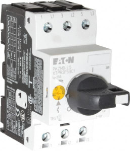 Eaton Cutler-Hammer 2.5 Amp, IEC, Open Pushbutton Manual Motor Starter 45mm Wide x 94mm Deep x 3.6667" High, 1 hp at 480 V, 1/2 hp at 200V, 1/2 hp at 240 V & 1-1/2 hp at 600 V, CE Approved, CSA Certified, DIN VDE, EN/IEC XTPR2P5BC1 - 08805772