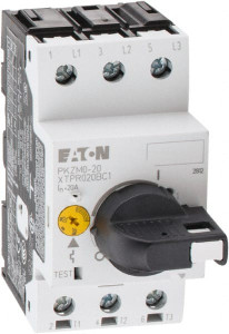 Eaton Cutler-Hammer 20 Amp, IEC, Open Pushbutton Manual Motor Starter 45mm Wide x 94mm Deep x 3.6667" High, 15 hp at 600 V & 5 hp at 200 V, CE Approved, CSA Certified, DIN VDE, EN/IEC, UL 508 Type E Compliant & UL Listed XTPR020BC1 - 08805749