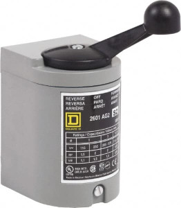 Square D NEMA, Enclosed Manual Motor Starter 1-1/2 hp at 115 VAC, 2 hp at 200 VAC, 2 hp at 230 VAC & 2 hp at 575 VAC, CSA LR25490 Class 3211 05, NEMA 1 & UL Listed File E42243 CCN NLRV 2601AG2S2 - 69524478
