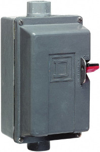 Square D 2 Poles, 36 Amp, M-1P NEMA, Enclosed Pushbutton Manual Motor Starter 3 hp at 115 VAC & 5 hp at 230 VAC, CSA, NEMA 4/4X & UL Listed 2510MCW2 - 49751647