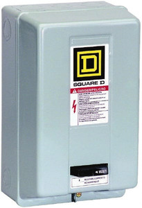 Square D 110 Coil VAC at 50 Hz, 120 Coil VAC at 60 Hz, 27 Amp, NEMA Size 1, Nonreversible Enclosed Enclosure NEMA Motor Starter 3 Phase hp: 10 at 460 VAC, 10 at 575 VAC, 7-1/2 at 200 VAC, 7-1/2 at 230 VAC, 1 Enclosure Rating 8536SCG3V02S - 37064706