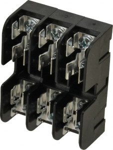 Ferraz Shawmut 3 Pole, 10 to 14 AWG, 600 VAC/VDC, 30 Amp, DIN Rail Mount, Screw Mount Fuse Block 13/32 Inch Diameter x 1-1/2 Inch Fuse Length, 3.04 Inch Long x 2.35 Inch Wide x 1.31 Inch High Block 30313 - 54014287