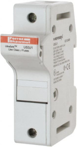Ferraz Shawmut 1 Pole, 600 VAC/VDC, 30 Amp, DIN Rail Mount Fuse Holder Compatible with J Class, 58mm Long x 1.28 Inch Wide and 22mm Diameter Fuse US3J1 - 02673341