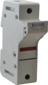 Ferraz Shawmut 1 Pole, 600 VAC/VDC, 30 Amp, DIN Rail Mount Fuse Holder Compatible with J Class, 58mm Long x 1.28 Inch Wide and 22mm Diameter Fuse US3J1I - 02673374