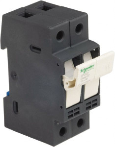 Schneider Electric 2 Pole, 600 Volt, 30 Amp, DIN Rail Mount Fuse Holder Compatible with CC Class, 35mm Wide Fuse DFCC2 - 69649507