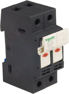 Schneider Electric 2 Pole, 600 Volt, 30 Amp, DIN Rail Mount Fuse Holder Compatible with CC Class, 35mm Wide Fuse DFCC2V - 69526283