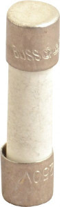 Bussmann 250 VAC, 32 VDC, 3.15 Amp, Time Delay Miniature Ceramic Fuse 20mm OAL, 5mm Diam S505-3-15-R - 74682931