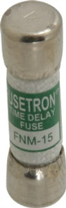 Bussmann 250 VAC, 15 Amp, Time Delay General Purpose Fuse Fuse Holder Mount, 1-1/2" OAL, 10 at AC kA Rating, 13/32" Diam FNM-15 - 76636455