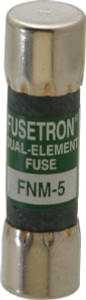 Bussmann 250 VAC, 5 Amp, Time Delay General Purpose Fuse Fuse Holder Mount, 1-1/2" OAL, 10 at 125 V kA Rating, 13/32" Diam FNM-5 - 76636646