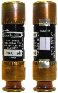 Bussmann 125 VDC, 250 VAC, 25 Amp, Time Delay General Purpose Fuse Fuse Holder Mount, 50.8mm OAL, 20 at DC, 200 (RMS) kA Rating, 14.3mm Diam FRN-R-25ID - 91700229