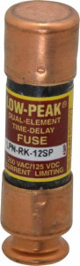 Bussmann 125 VDC, 250 VAC, 12 Amp, Time Delay General Purpose Fuse Fuse Holder Mount, 50.8mm OAL, 100 at DC, 300 at AC (RMS) kA Rating, 9/16" Diam LPN-RK-12SP - 74874439