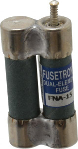 Bussmann 125 VAC, 15 Amp, Time Delay Pin Indicator Fuse Fuse Holder Mount, 1-1/2" OAL, 10 at AC kA Rating, 13/32" Diam FNA-15 - 81739575