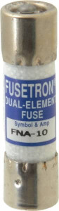 Bussmann 125 VAC, 10 Amp, Time Delay Pin Indicator Fuse Fuse Holder Mount, 1-1/2" OAL, 10 at AC kA Rating, 13/32" Diam FNA-10 - 81739559
