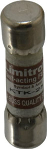 Bussmann 600 VAC, 25 Amp, Fast-Acting General Purpose Fuse Fuse Holder Mount, 1-1/2" OAL, 100 at AC kA Rating, 13/32" Diam KTK-25 - 74974049