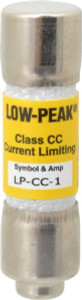 Bussmann 300 VDC, 600 VAC, 1 Amp, Time Delay General Purpose Fuse Fuse Holder Mount, 1-1/2" OAL, 20 at DC, 200 at AC (RMS) kA Rating, 13/32" Diam LP-CC-1 - 74760505