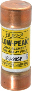 Bussmann 300 VDC, 600 VAC, 20 Amp, Time Delay General Purpose Fuse Fuse Holder Mount, 2-1/4" OAL, 100 at DC, 300 at AC (RMS) kA Rating, 13/16" Diam LPJ-20SP - 75390559