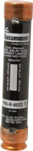 Bussmann 250 VDC, 600 VAC, 60 Amp, Time Delay General Purpose Fuse Fuse Holder Mount, 5-1/2" OAL, 20 at DC, 200 (RMS) kA Rating, 27mm Diam FRS-R-60ID - 76003995