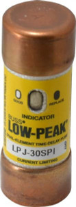Bussmann 300 VDC, 600 VAC, 30 Amp, Time Delay General Purpose Fuse Fuse Holder Mount, 2-1/4" OAL, 100 at DC, 300 at AC (RMS) kA Rating, 13/16" Diam LPJ-30SPI - 92129329