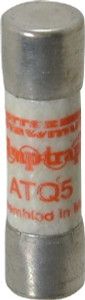 Ferraz Shawmut 500 VAC, 5 Amp, Time Delay General Purpose Fuse Clip Mount, 1-1/2" OAL, 10 at AC kA Rating, 13/32" Diam ATQ5 - 54013719
