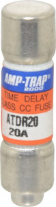 Ferraz Shawmut 300 VDC, 600 VAC, 20 Amp, Time Delay General Purpose Fuse Clip Mount, 1-1/2" OAL, 100 at DC, 200 at AC kA Rating, 13/32" Diam ATDR20 - 54003694