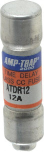 Ferraz Shawmut 300 VDC, 600 VAC, 12 Amp, Time Delay General Purpose Fuse Clip Mount, 1-1/2" OAL, 100 at DC, 200 at AC kA Rating, 13/32" Diam ATDR12 - 54003660