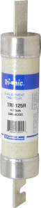 Ferraz Shawmut 600 VAC/VDC, 125 Amp, Time Delay General Purpose Fuse Clip Mount, 9-5/8" OAL, 100 at DC, 200 at AC kA Rating, 1-13/16" Diam TRS125R - 54006580
