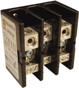 Square D 3 Poles, 135 (Aluminium), 175 (Copper) Amp, Phenolic Power Distribution Block 600 VAC, 1 Primary Connection 9080LBA362104 - 69528248