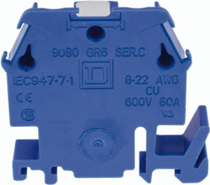 Square D 600 VAC, 60 Amp, -40 to 275°F, DIN Rail Mount, Nylon Standard Terminal Block 2 Contacts, Copper, 22 to 8 AWG Compatibility, 1.82 Inch High x 1.72 Inch Deep 9080GRL6 - 69682185