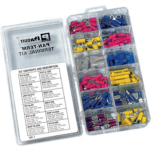 Panduit 161 Piece, Terminal Kit 22 to 10 AWG Compatible Wire Size KP-1075Y - 46765111