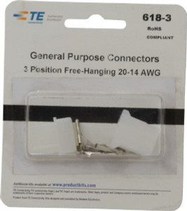 TE Connectivity Free Hanging Connector Kit 20 to 14 AWG Compatible Wire Size 618-3 - 07513369