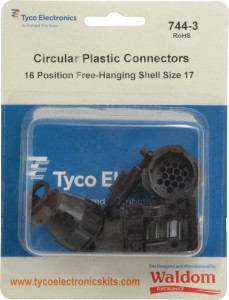 TE Connectivity Panel Mount Plug and Receptacle Kit 16 to 17 AWG Compatible Wire Size 744-3 - 07512924