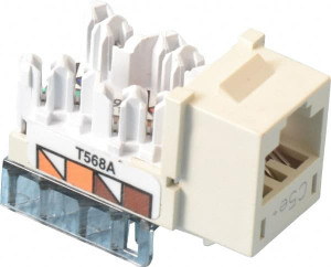 Hubbell Wiring Device-Kellems 8 Position, Cat5e Modular Jack CSA Certified, RoHS Compliant, UL Listed HXJ5EOW - 00247791