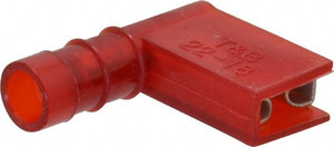 Thomas & Betts 22 to 18 AWG Fully Insulated Female Wire Disconnect 1/4" Tab, Red, CSA Certified, RoHS Compliant, UL 94 V-2, UL File E66716, UL Listed RA18-250A - 54062997