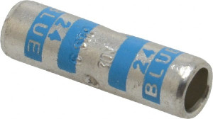 Thomas & Betts 6 AWG Compatible, Noninsulated, Crimp-On Butt Splice Terminal 2 Wire Entries, Copper Contacts, Tin Contact Plating, 1" OAL, Blue 54505 - 54057310