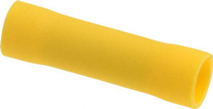 Thomas & Betts 12 to 10 AWG Compatible, Vinyl Fully Insulated, Crimp-On Butt Splice Terminal Copper Contacts, 1.024" OAL, Yellow TV10-BS-XV - 68886332