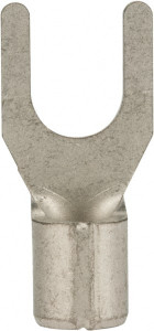 IDEAL #10 Stud, 12 to 10 AWG Compatible, Noninsulated, Crimp Connection, Standard Fork Terminal 0.354" Fork Width, 0.728" OAL, 600 Volts, Brass Contacts 83-6221 - 02651370