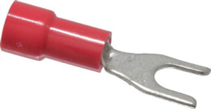 Made in USA #6 Stud, 22 to 18 AWG Compatible, Fully Insulated, Crimp Connection, Standard Fork Terminal S4A-6 - 76938398
