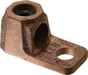 Thomas & Betts 2-4/0 AWG Noninsulated Crimp Connection D Shaped Ring Terminal 3/8" Stud, 1-7/8" OAL x 15/16" Wide, Copper Contact 71014 - 54057252
