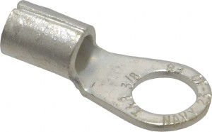 Thomas & Betts 6 AWG Noninsulated Crimp Connection Circular Ring Terminal 3/8" Stud, 1.32" OAL x 0.6" Wide, Tin Plated Copper Contact E6-38 - 54064381