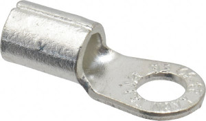 Thomas & Betts 6 AWG Noninsulated Crimp Connection Circular Ring Terminal 1/4" Stud, 1.13" OAL x 0.48" Wide, Tin Plated Copper Contact E6-14 - 54064365