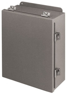 Cooper B-Line NEMA 4, 12, 13 Steel Standard Enclosure with Hinge Flat Cover 8" Wide x 10" High x 4" Deep, Rainproof & Watertight 78205174040 - 82608886
