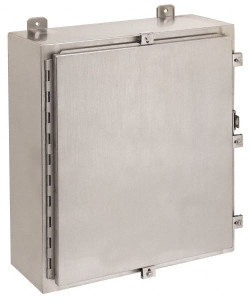 Cooper B-Line NEMA 4, 12, 13, 4X Stainless Steel Standard Enclosure with Hinge Flat Cover 12" Wide x 16" High x 6" Deep, Corrosion Resistant, Rainproof & Watertight 78205146082 - 64052525