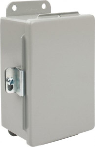 nVent HOFFMAN NEMA 12, 13 Steel Junction Box Enclosure with Hinge Flat Cover 4" Wide x 6" High x 3" Deep A604CH - 68600923