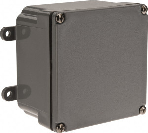 Thomas & Betts NEMA 4, 4X, 6P PVC Junction Box Enclosure with Screw Flat Cover 4" Wide x 4" High x 2" Deep, Corrosion Resistant E989NNJ - 54088133