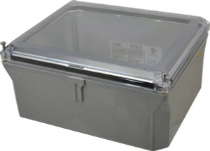 Thomas & Betts NEMA 1, 2, 3, 4, 12, 3S, 3SX, 3X, 4X Polycarbonate Standard Enclosure with Hinge Flat Cover 8" Wide x 10" High x 4" Deep, Impact Resistant NC1084 - 54088851