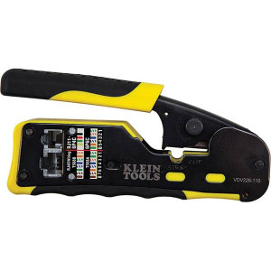 Klein Tools Cable Tools & Kits, Tool Type: Crimp Tool, Number of Pieces: 1.000, Case Type: None, Compatible Cable: Cat3, Cat5e, Cat6, Cat6a, For Use With: RJ45 Klein Tools Pass-Thru & RJ11, RJ12 Standard VDV226-110 - 38550505