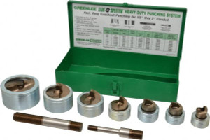 Greenlee 17 Piece, 2" Punch Hole Diam, Hydraulic Knockout Set Round Punch, 10 Gage Mild Steel 7307 - 60060209