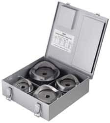 Ridgid 8 Piece, 2-1/2 to 4" Punch Hole Diam, Knockout Set Round Punch, 12 Gage Mild Steel 23492 - 06359871