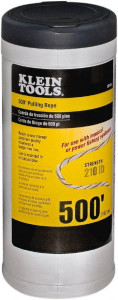 Klein Tools Wire Pulling Line & Conduit Measuring Tape, Line/Tape Type: Pulling Line, Material: Polypropylene, Rope/Tape Diameter (Inch): 1, Rope/Tape Length (Feet): 500, Breaking Strength (Lb.): 210, Breaking Strength (kg): 95-1/4 56108 - 37943131