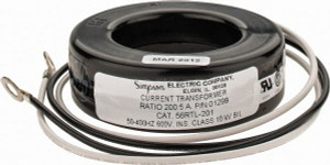 Simpson Electric 2 VA Burden, 200 Amp AC Input, 5 Amp AC Output, 50 to 400 Hz, Panel Meter Donut Current Transformer Screw Terminal, For Use with AC Ammeter 01299 - 00056366
